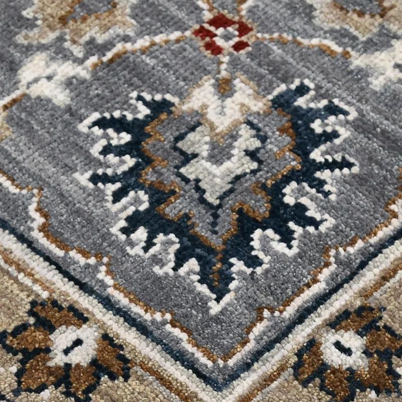 AMER Rugs Bristol Oriental Handmade Hand-Knotted Area Rug in Blue/Gray