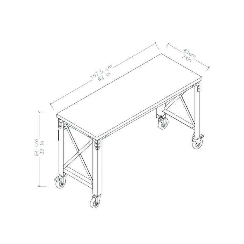 Duramax Building Products Solid Wood Top Metal Base Desk Shell