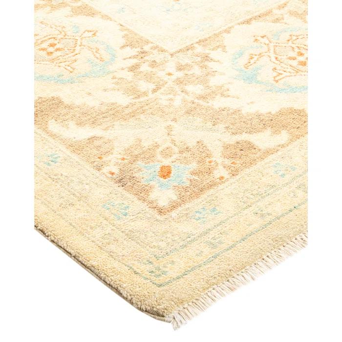 Isabelline Roselotte One-of-a-Kind 9' 1" X 11' 9" 2010s Wool Area Rug in Ivory