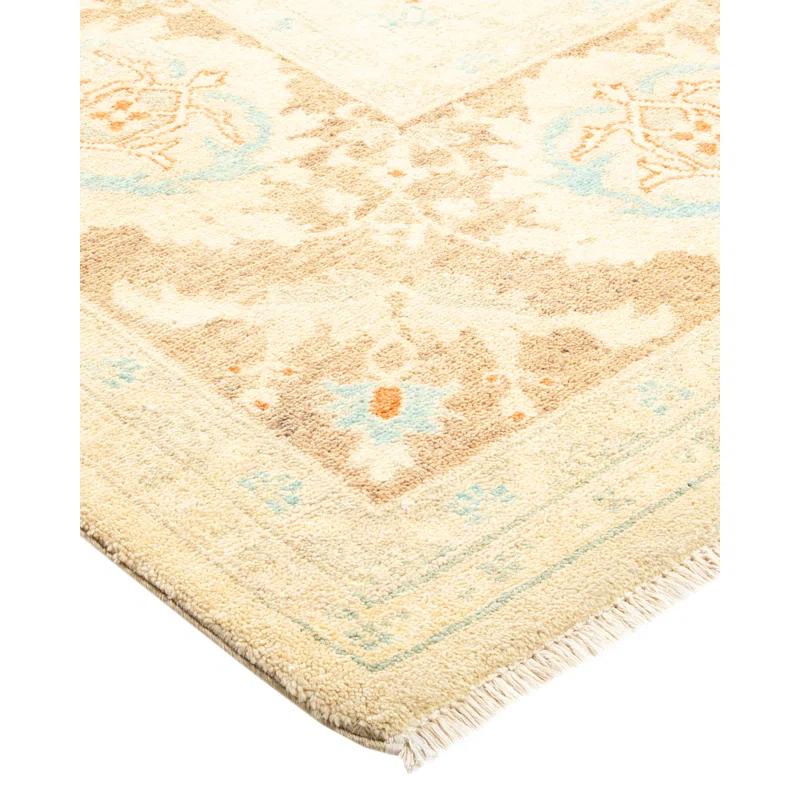 Isabelline Roselotte One-of-a-Kind 9' 1" X 11' 9" 2010s Wool Area Rug in Ivory