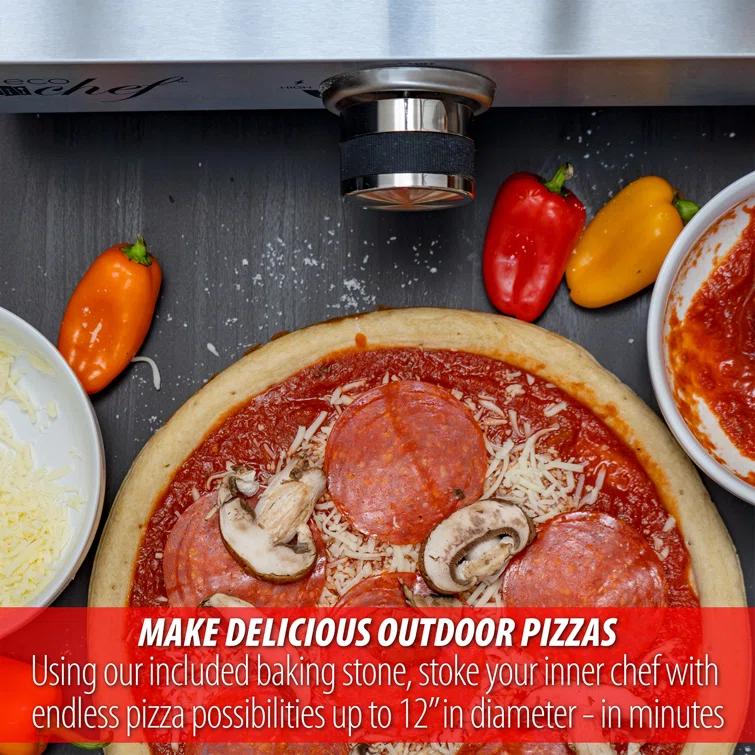 Deco Chef Deco Chef 2-in-1 Propane Gas Pizza Oven & Grill, Portable, With Pizza Stone, Peel, Rack