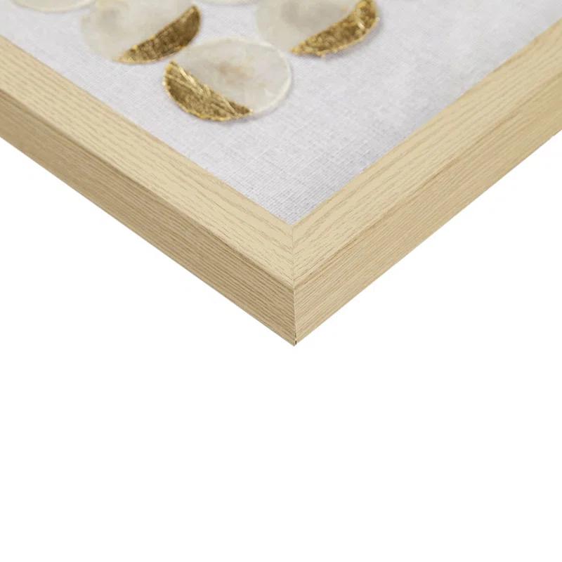 Mercury Row® Zeringue Emblem Natural Capiz with Gold Foil Shadowbox Wall Décor (Set of 2)