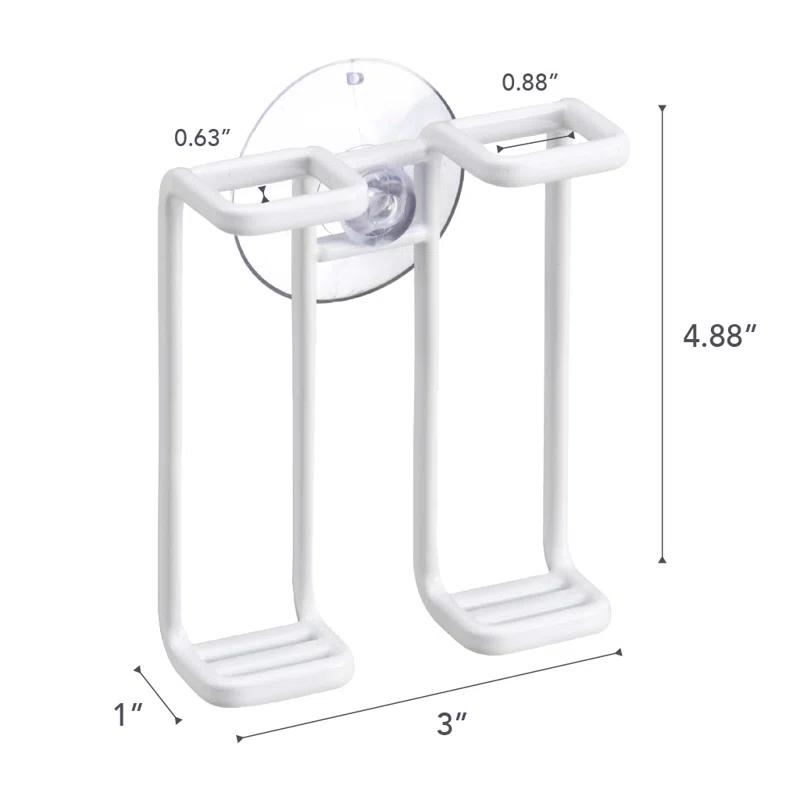 Yamazaki Home Tower Yamazaki Home Toothbrush Holder, Suction Cup Organizer For Bath, Steel, Water Resistant