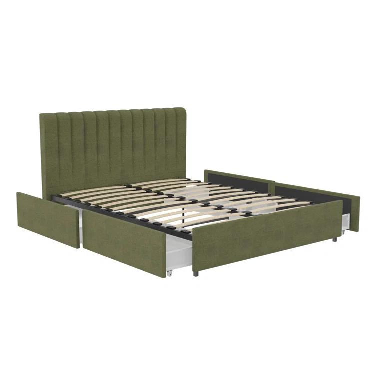 Novogratz Brittany Upholstered Unfinished Platform Storage Bed