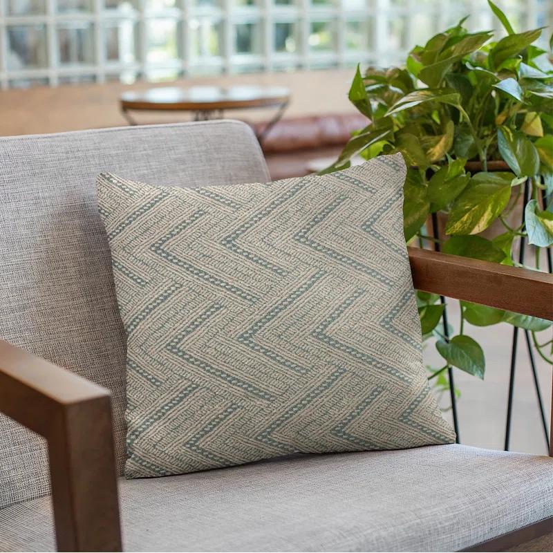 Plutus Brands Triangles Geometric Linen Indoor/Outdoor Reversible Throw Pillow
