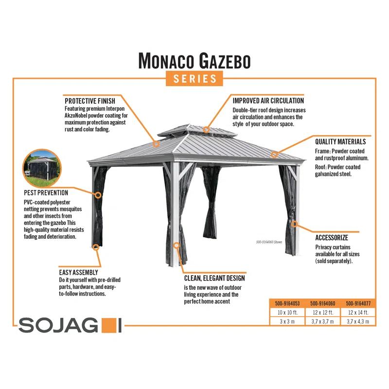Sojag Sojag Monaco Champagne 10 ft. x 10 ft. Gazebo