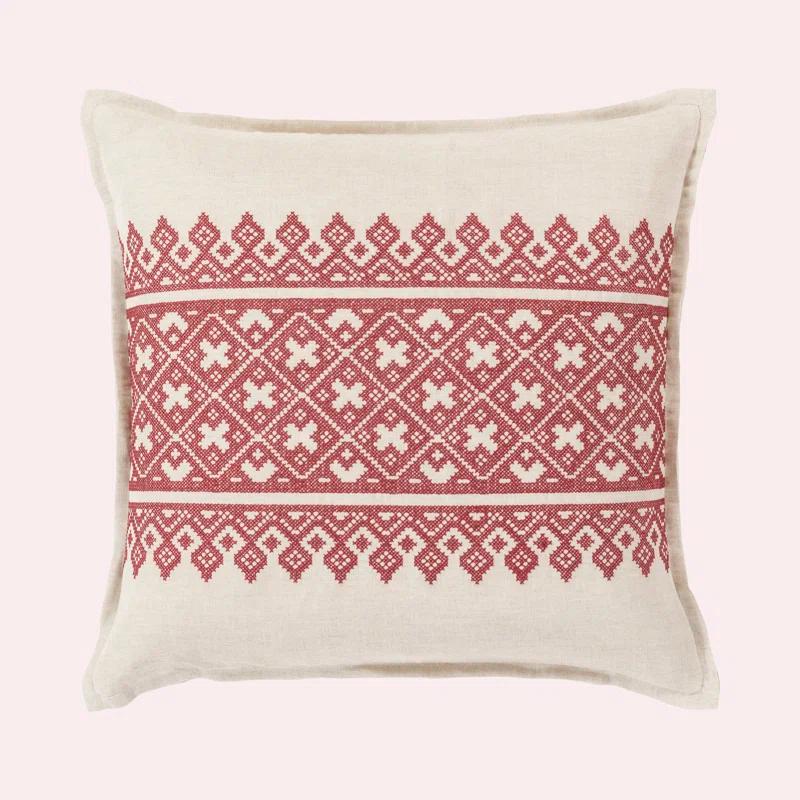 Pentas Geometric Linen Throw Pillow