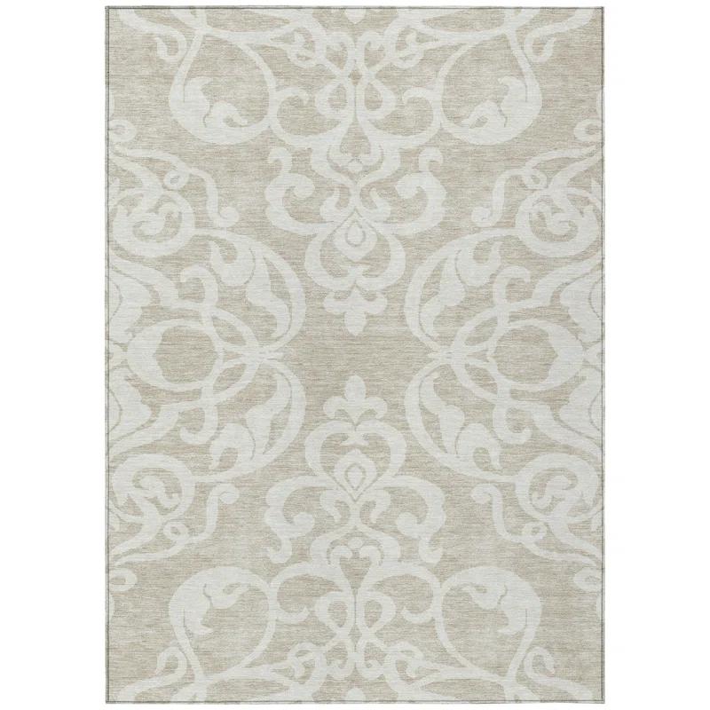Chayden Washable Damask Indoor / Outdoor Rug