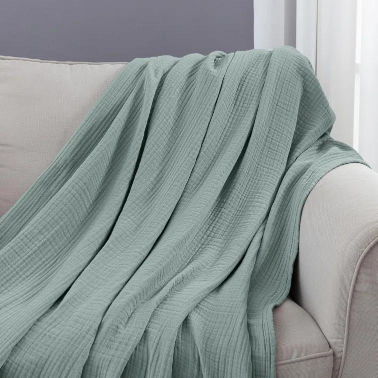 Chezmoi Collection Airy Lightweight 4 Layer Cotton Muslin Blanket