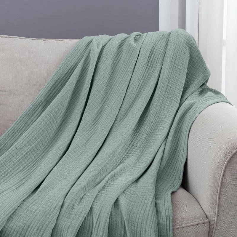 Chezmoi Collection Airy Lightweight 4 Layer Cotton Muslin Blanket