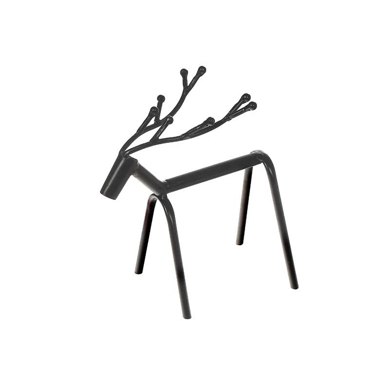 iH casadécor Black Metal Standing Deer Berry Antlers