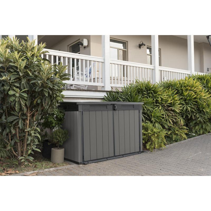 Keter Keter Premier Jumbo 6.2x4.3 ft. Horizontal Durable Resin Outdoor Storage Shed With Floor and Double Doors for Garden Patio Furniture and Tools