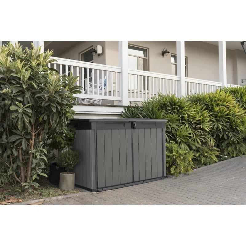 Keter Premier Jumbo 6.2x4.3 ft. Horizontal Durable Resin Outdoor Storage Shed With Floor and Double Doors for Garden Patio Furniture and Tools