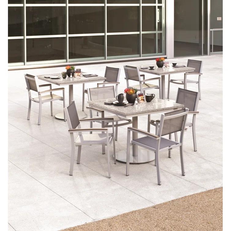 Oxford Garden Travira Stacking Patio Arm Chair (Set of 4)