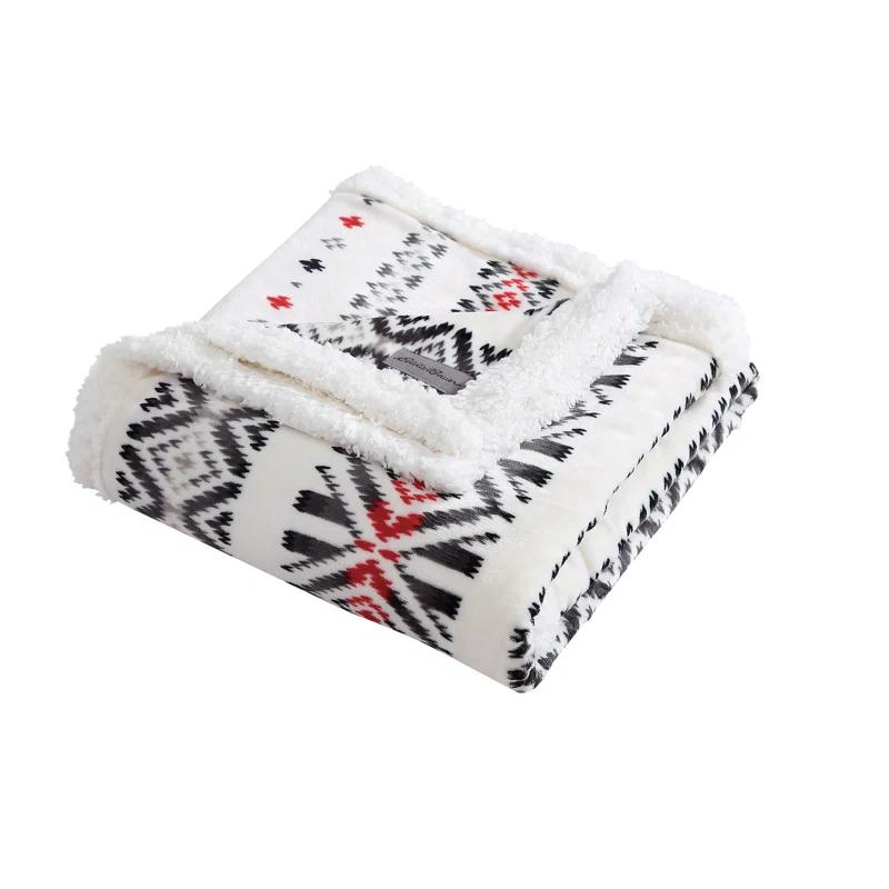 Eddie Bauer Eddie Bauer Plush Plaid Sherpa Reversible Blanket