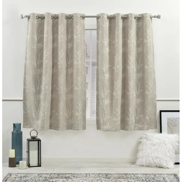 Nicole Miller Nicole Miller Turion Floral Room Darkening Blackout Grommet Top Curtain Panel Pair (Set of 2)