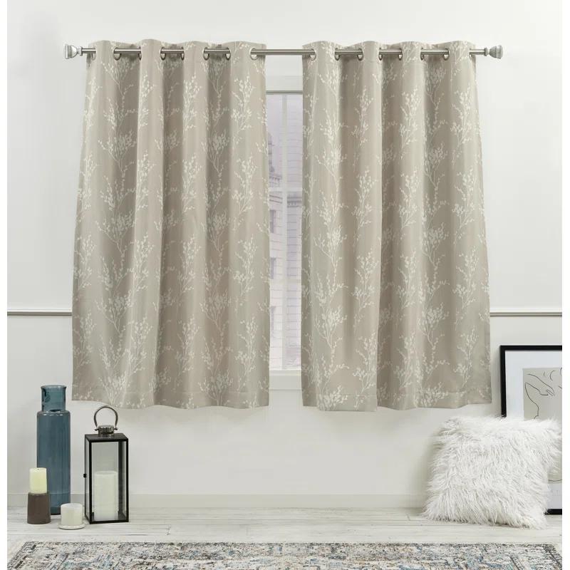 Nicole Miller Nicole Miller Turion Floral Room Darkening Blackout Grommet Top Curtain Panel Pair (Set of 2)
