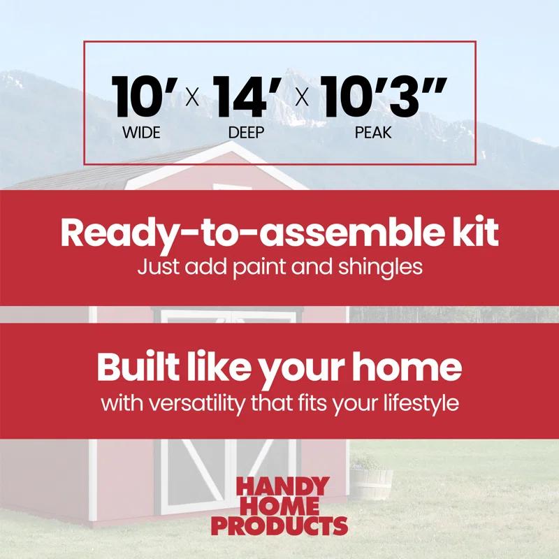 Handy Home Braymore 10 ft. W x 14 ft. D Wood Storage Shed With Floor