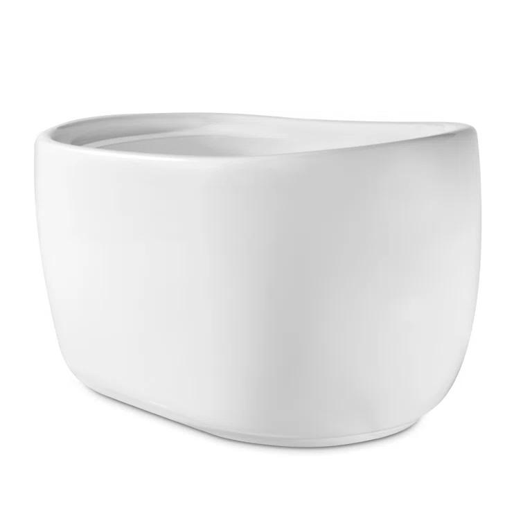 51" Streamline Freestanding Soaking Acrylic Bathtub With Drain and Bamboo Tray