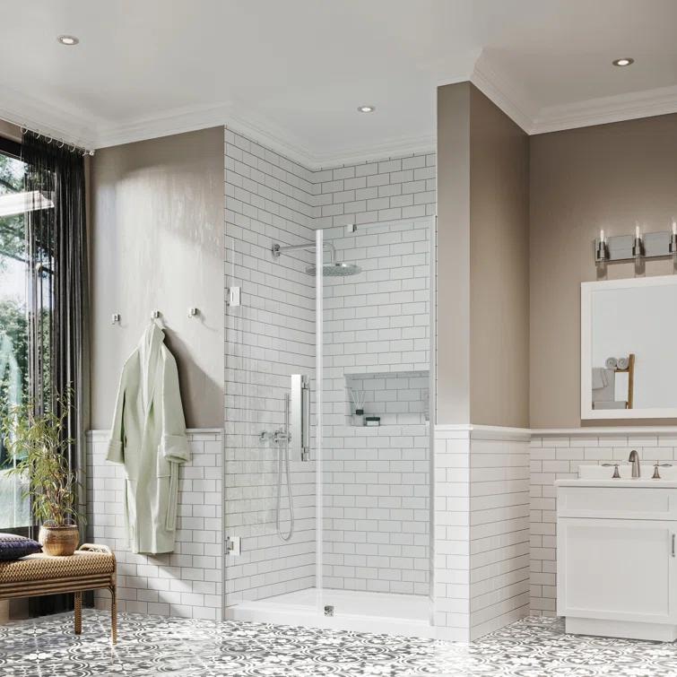 Ove Decors Endless Tampa-Pro 60" W x 72" H Alcove Frameless Shower Kit, Door, Panel, Base TP0180190