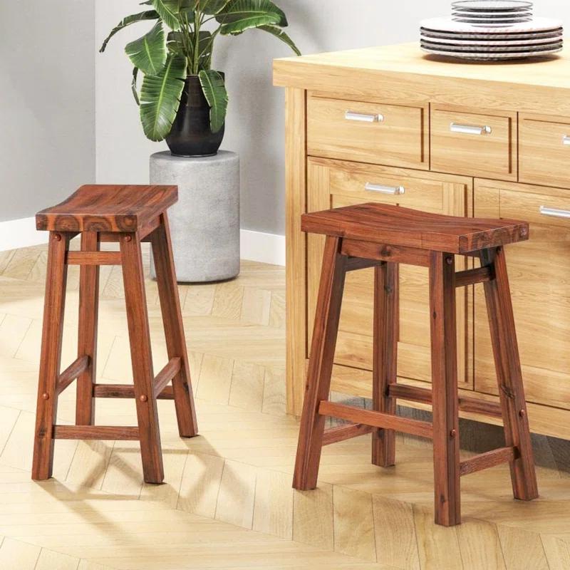 NIHAISHI Backless Saddle Kitchen Counter Stool ,Set of 2