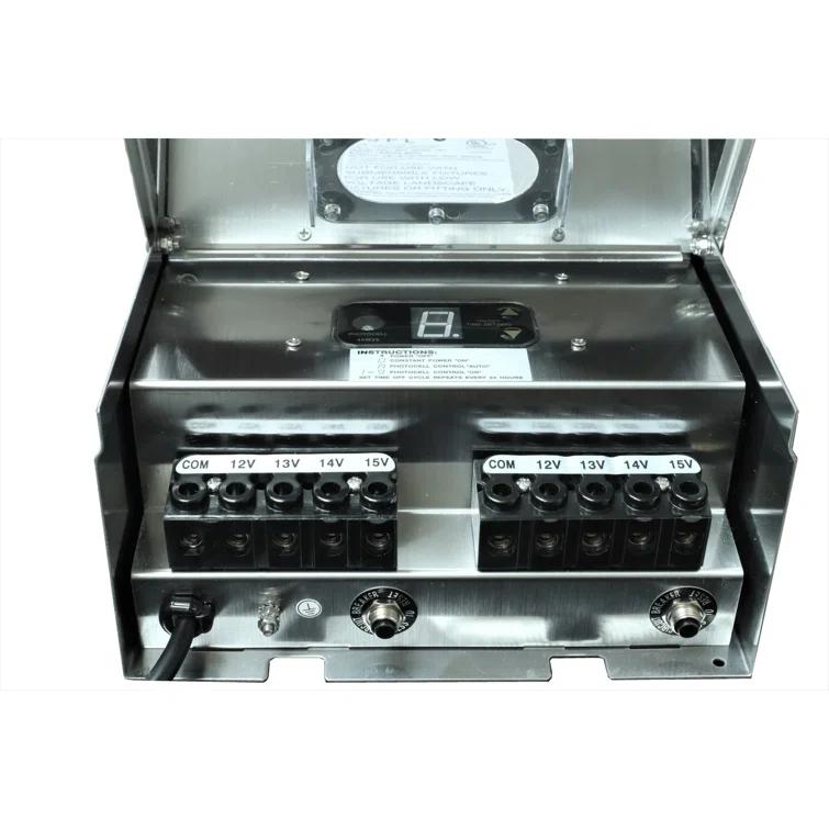 Best Pro Lighting 600W Multi Tap 12V - 15V Stainless Steel Low Voltage Landscape Light Transformer BPL600W-12VSS