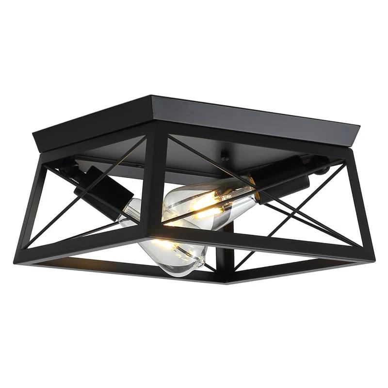 Moen 2-Light Finished Cage Classic Modern Dimmable Flush Mount Light