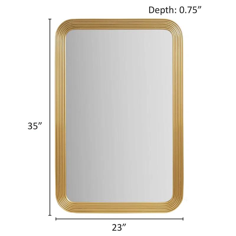 Aurelia Gold Fluted Rectangular Wall Mirror