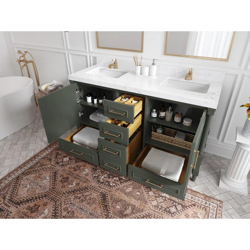 Willow Collections Aberdeen 60'' Double Bathroom Vanity with Top