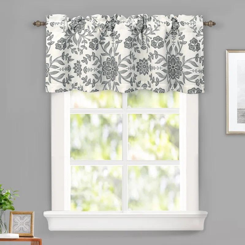 Twyla Floral Tailored 52'' W Window Valance