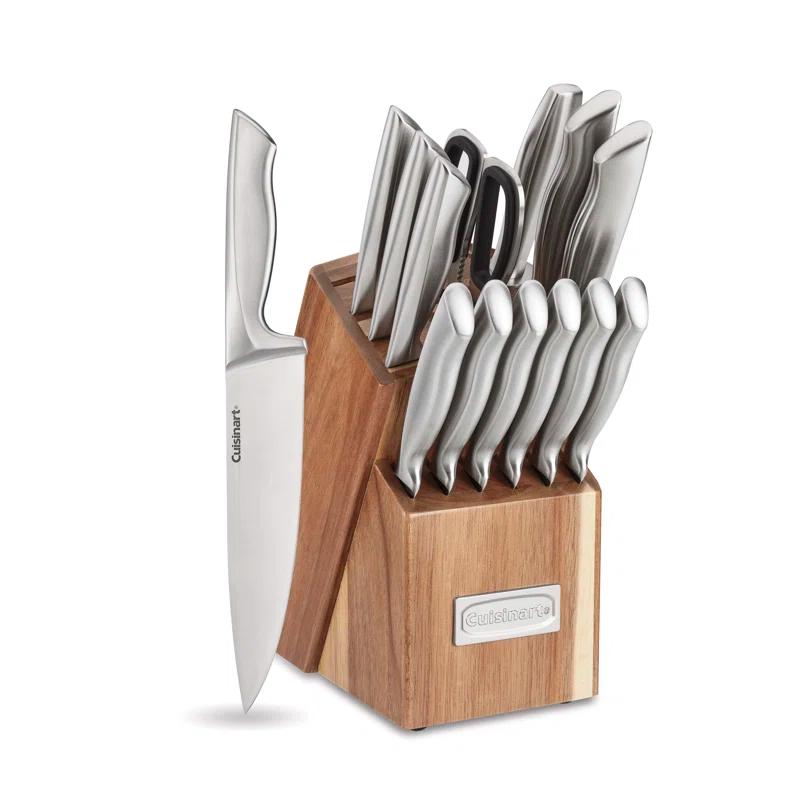 Cuisinart Cuisinart Elite Series 15 Piece Stainless Steel Block Set with Acacia Block (Set of 15)