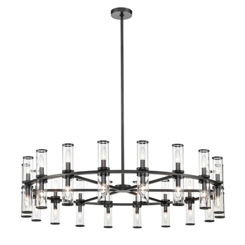 Alora Lighting Revolve 36 - Light Dimmable Wagon Wheel Chandelier