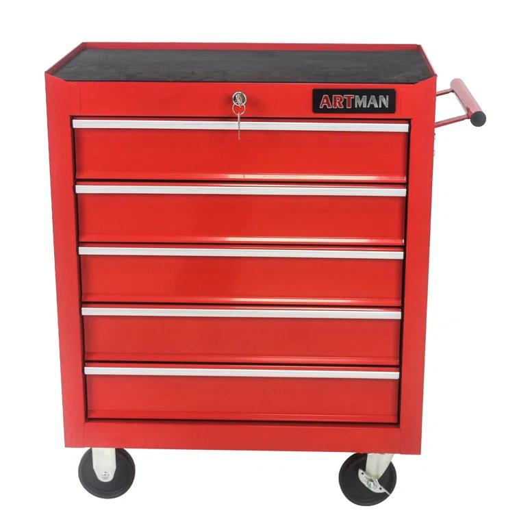 Yesurprise 12.99'' W 5 -Drawer Steel Job Site Storage with Wheels
