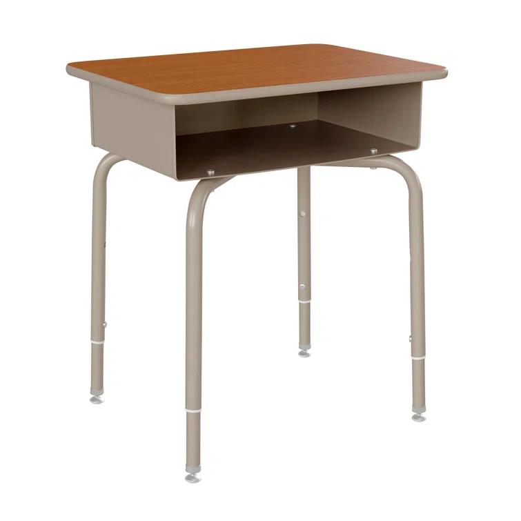 Flash Furniture Goddard Height-Adjustable Open Front Student Desk with Metal Book Box