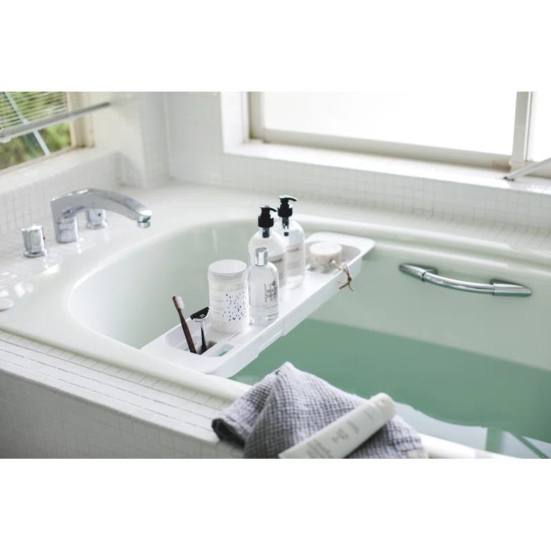 Yamazaki Home Tower Yamazaki Home Expandable Bathtub Caddy - Bathroom Tray Table Holder, 1.77" Height