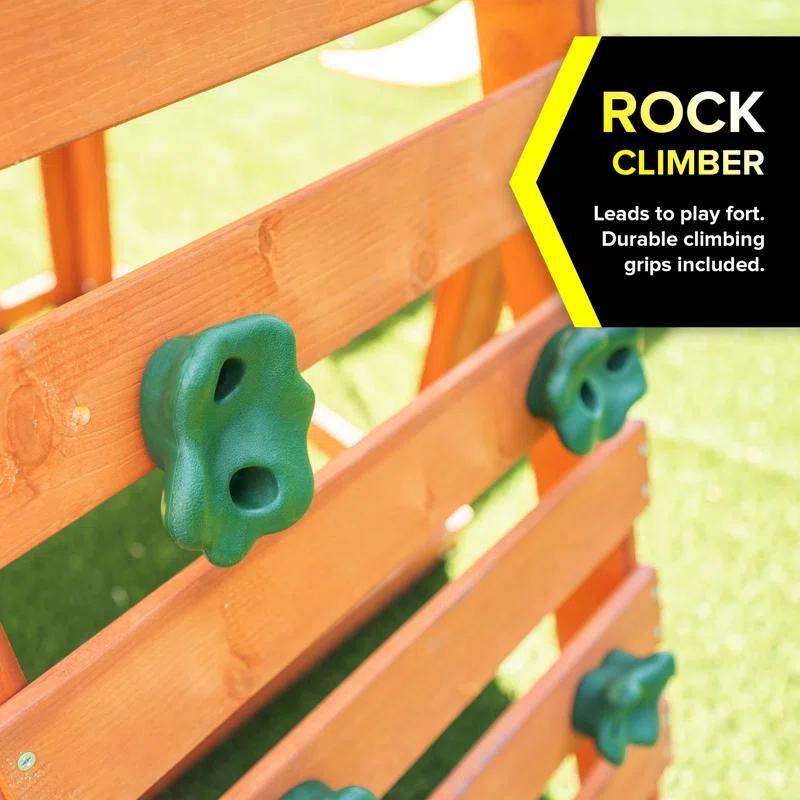 Sportspower Sherwood Wooden Swing Set with Lifetime Warranty on 8' Double Wall Slide