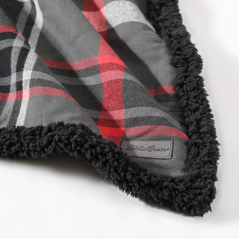 Eddie Bauer Eddie Bauer Printed Flannel/Sherpa Throw Blankets
