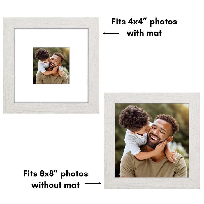 Americanflat Americanflat Picture Frame - Frame with Mat - Wide Molding - Shatter-Resistant Glass