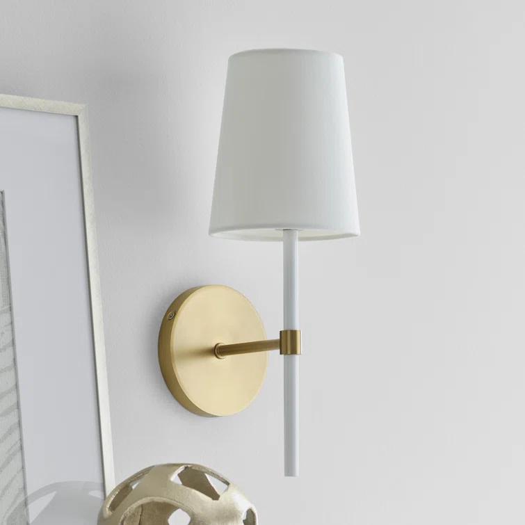 Single Light Steel Dimmable Armed Sconce