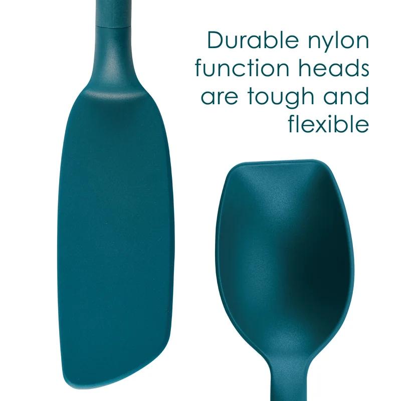 Teal Nylon 3-Piece Lazy Cooking Utensil Set