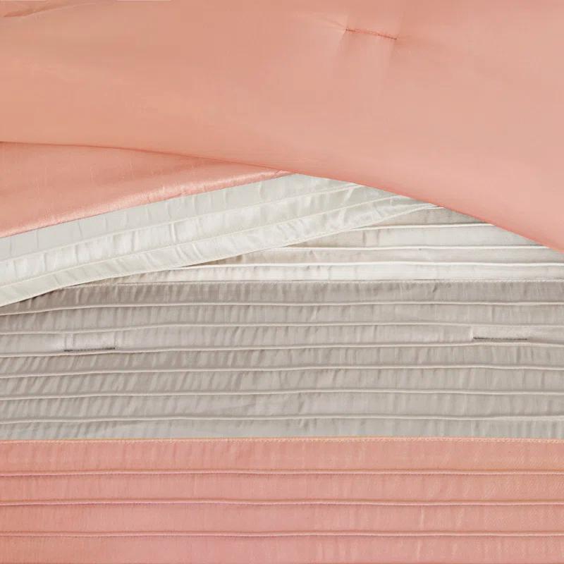 Madison Park Amherst 7 Piece Striped and Pleated Comforter Set