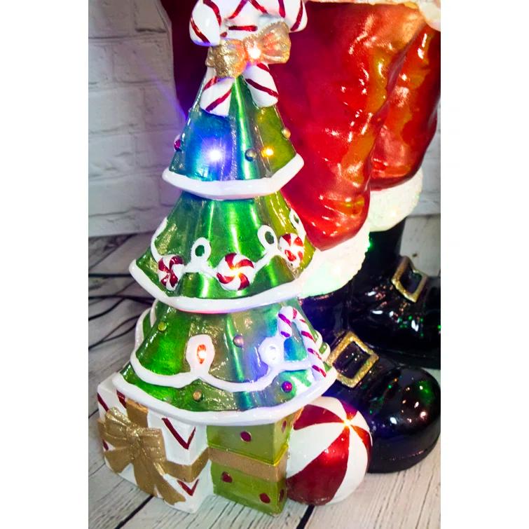 Fraser Hill Farm Indoor/Outdoor 4 ft. Christmas Santa Claus Holding Scroll & Reviews | Wayfair