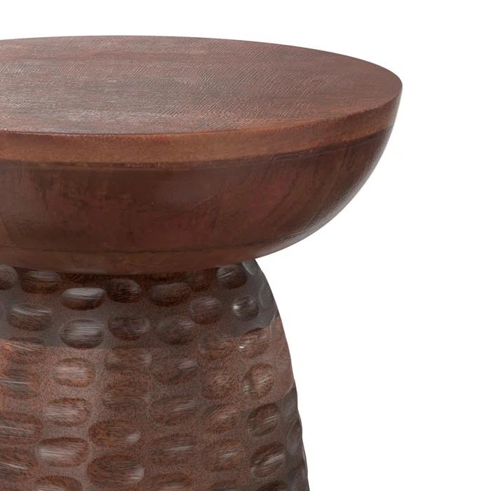 Dakota Fields Solid Mango Wood Contemporary Accent Table with Textured Finish, Fully Assembled