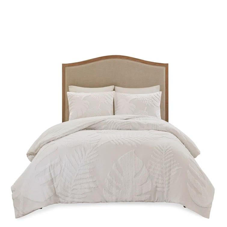 Madison Park Bahari Tufted Cotton Chenille Palm Duvet Cover Set
