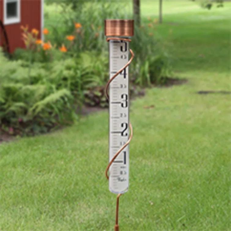 Taylor Taylor Heritage Collection Glass Rain Gauge, 5 Inch Capacity, Bronze