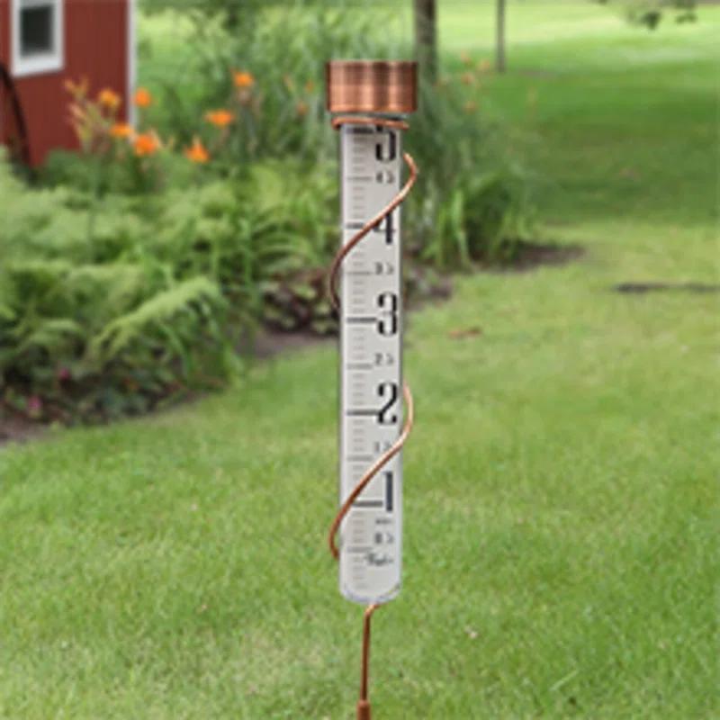 Taylor Taylor Heritage Collection Glass Rain Gauge, 5 Inch Capacity, Bronze