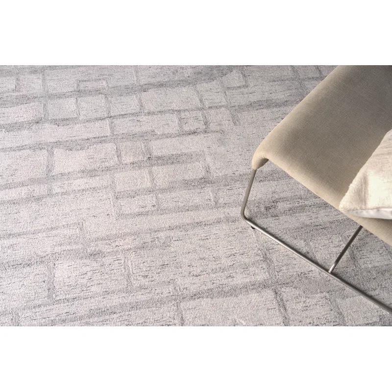 Exquisite Rugs Naturals Handmade Hand-Tufted New Zealand Wool On Canvas Ivory/Gray Area Rug