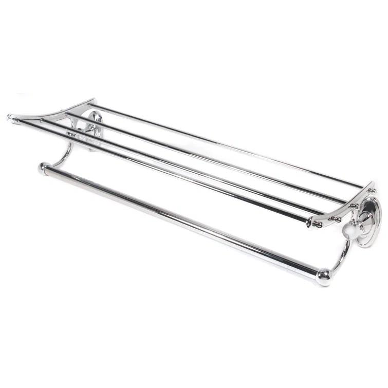 Alno Inc Classic Traditional 2 Piece Metal Bracket Shelf with Towel Bar