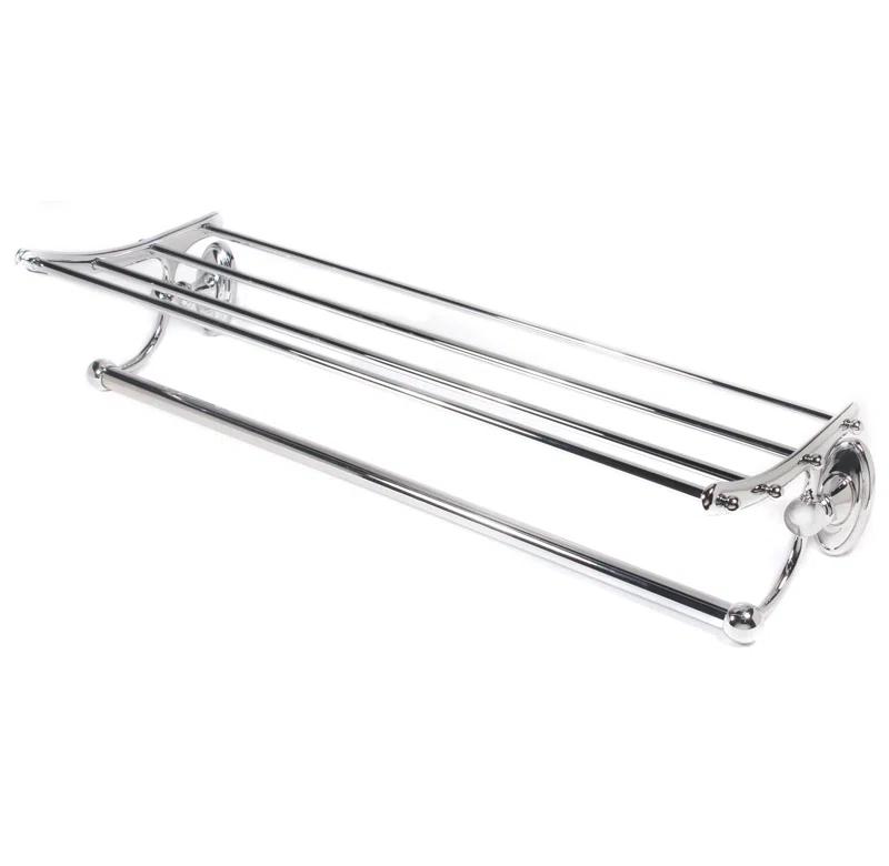 Alno Inc Classic Traditional 2 Piece Metal Bracket Shelf with Towel Bar