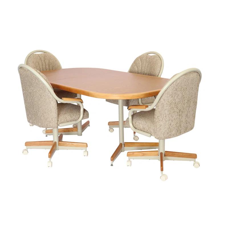 Caster Chair Company 5-Piece Extendable Double-Pedestal Caster Dining Set